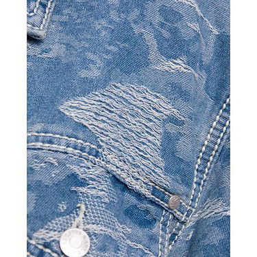 Jakke Karl Kani Karl Kani OG K Distress Camo Denim Jacket Blå | KK-60710032, 2