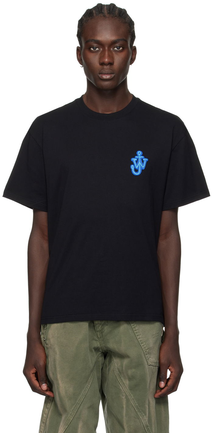 T-shirt JW Anderson Black Anchor Patch T-Shirt Sort | JT0061-PG0772, 0