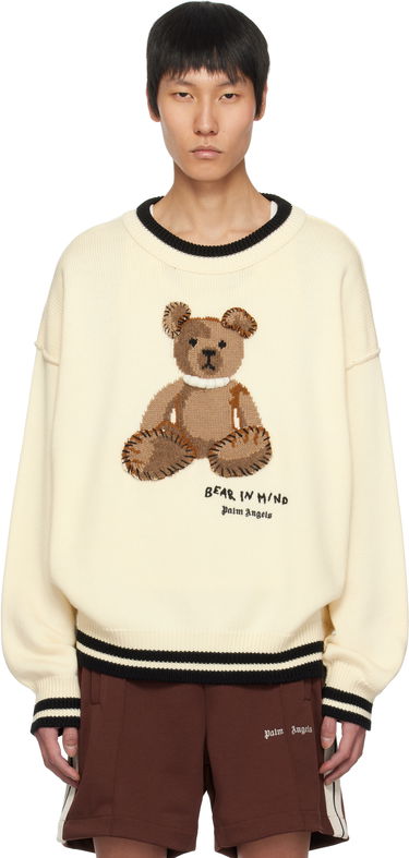 Sweater Palm Angels Palm Angels 'Bear in Mind' Knit Sweater Beige | PMHE007S25KNI0010360, 0