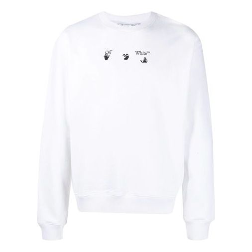 Sweater Off-White Off-White FW21 Arrows Loose Fit Sweatshirt Hvid | OMBA054F21FLE0130145