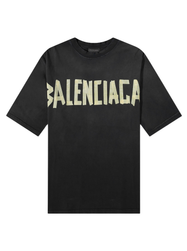 T-shirt Balenciaga Tape Type Tee Sort | 739784-TOVA9-1055