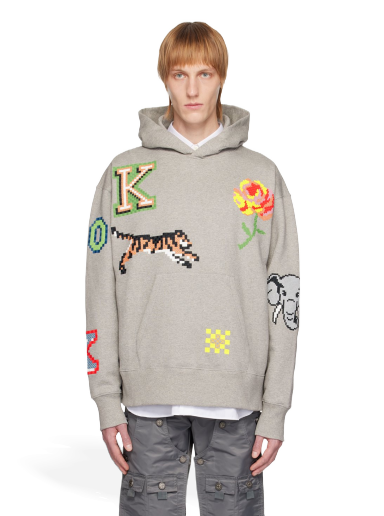 Sweatshirt KENZO Pixels Hoodie Grå | FD55SW4674ME