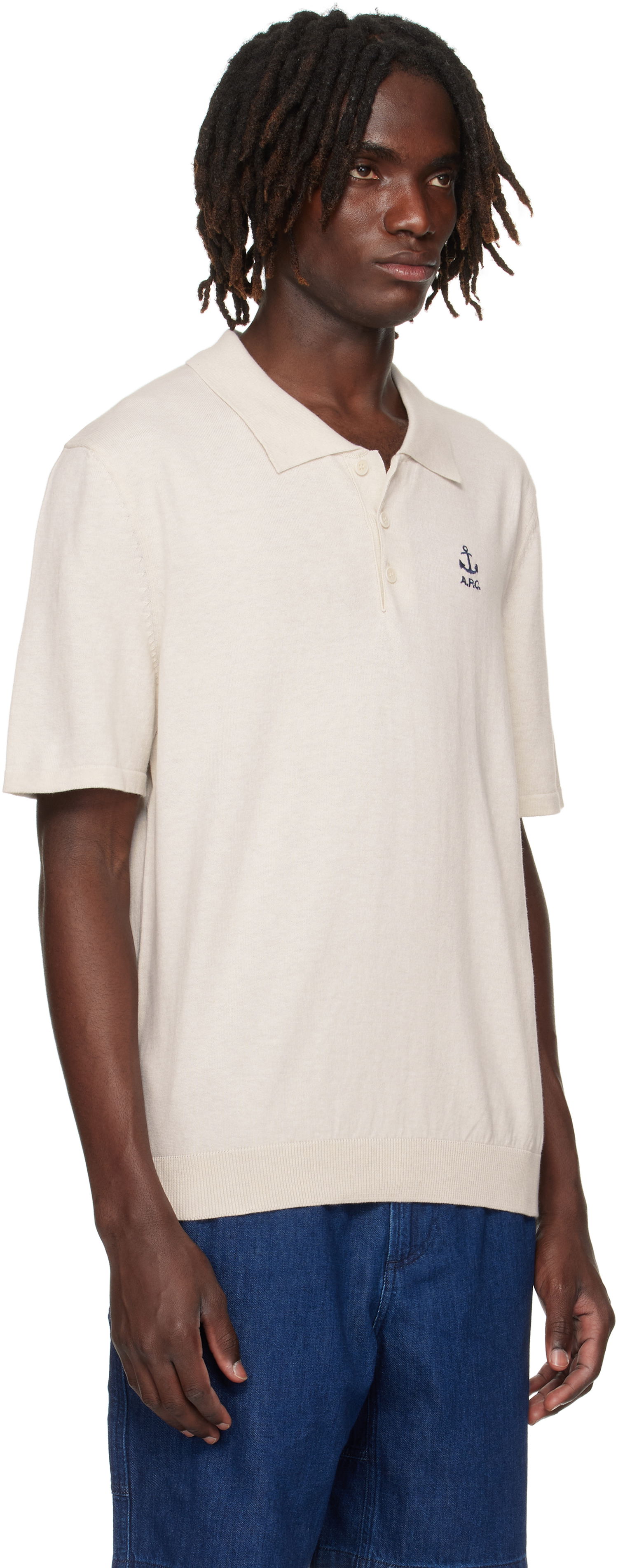 Polo skjorte A.P.C. A.P.C. Octave Knit Polo Beige | COGDK-H23415, 1