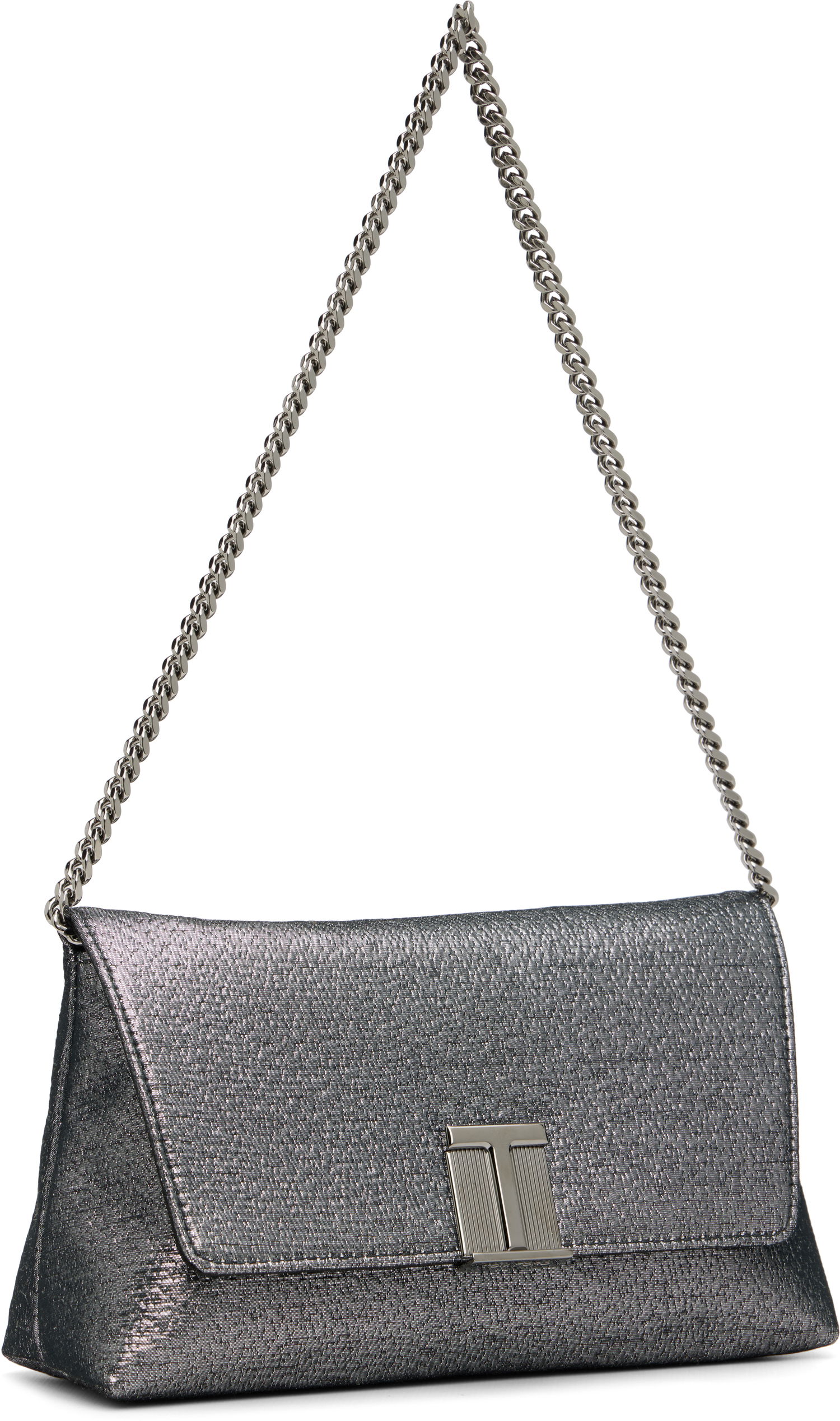 Håndtaske Tom Ford TOM FORD Mini Nobile Hammered-Effect Fabric Bag Metalisk | L1886-TSY054A, 1