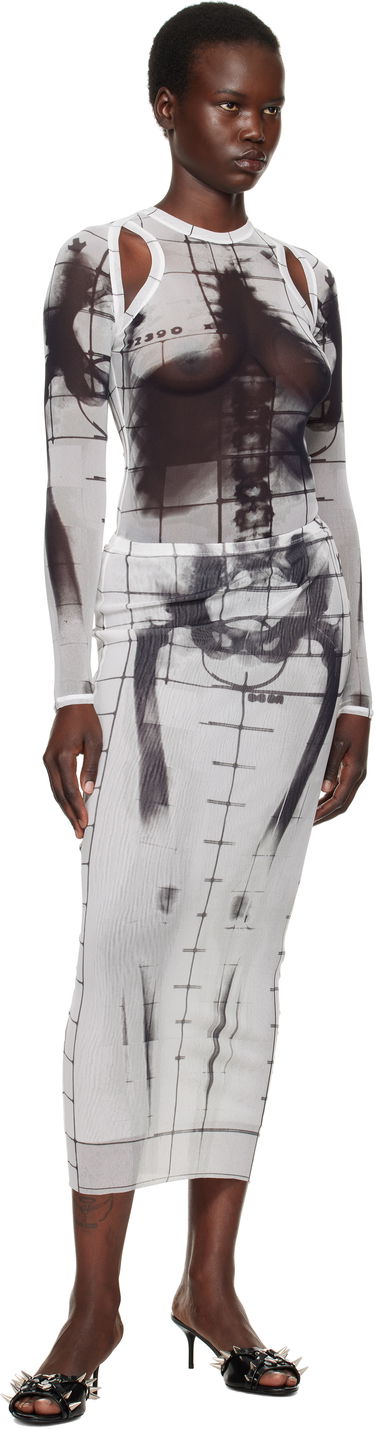 Nederdel Jean Paul Gaultier Jean Paul Gaultier 'The Squeletor' Mesh Maxi Skirt Hvid | 25/33-F-JU144-T580-0100, 3