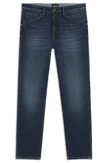 Jeans BOSS Tapered-Fit Comfort-Stretch Denim Jeans Blå | 50544651