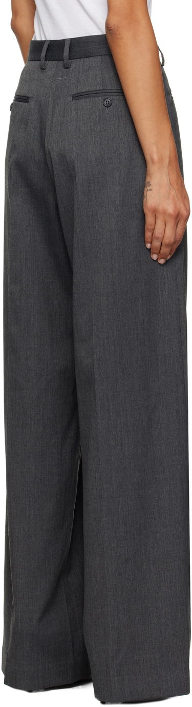 Bukser Maison Margiela MM6 Maison Margiela Tailored Wide-Leg Trousers Grå | S52KA0538 S47848, 2