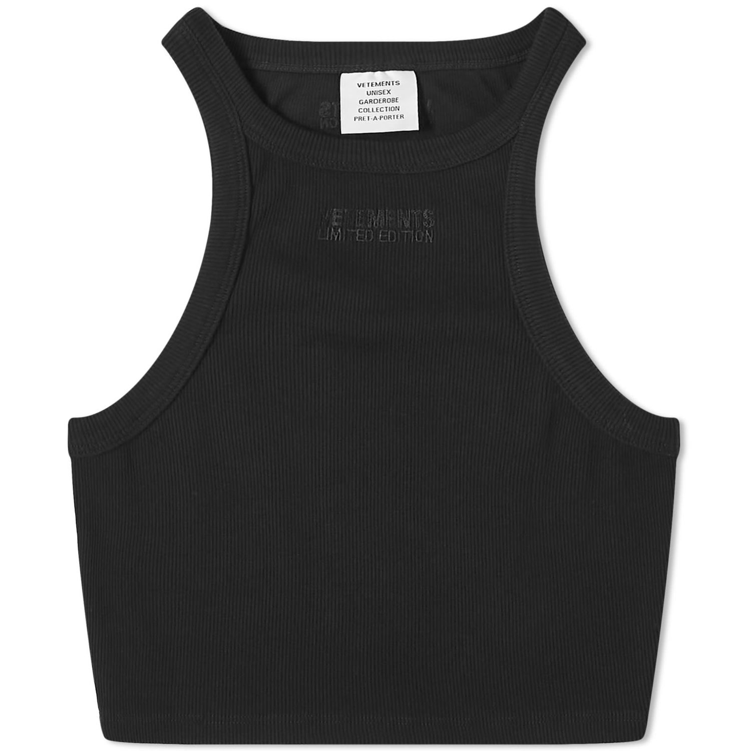 Tanktop VETEMENTS Cropped Racing Tank Top Sort | UE64TO130B, 0