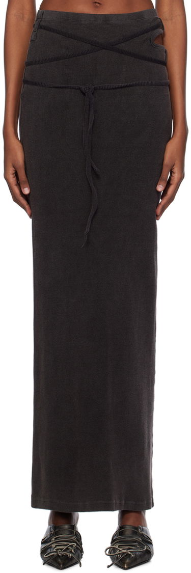 Nederdel Ottolinger Ottolinger Rib Knit Maxi Skirt Sort | 408001, 0