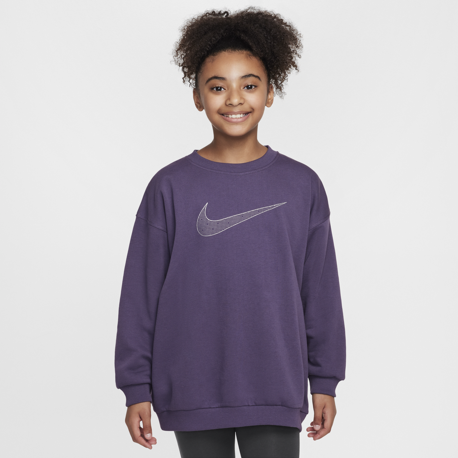 Sweater Nike Sportswear Club Fleece Loose Fit Sweatshirt Lilla | HM6527-573, 0