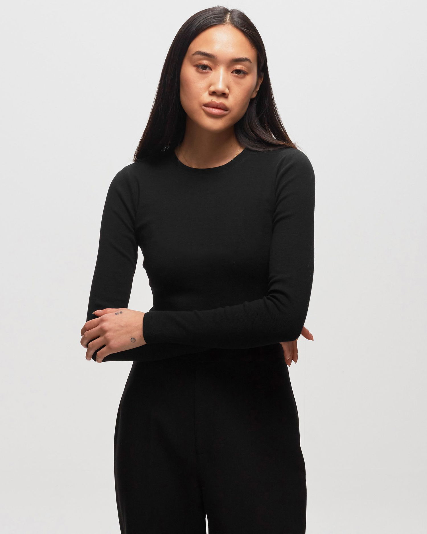 T-shirt Samsoe Samsoe Samsøe & Samsøe ALEXA Long Sleeve T-Shirt XL Sort | F00013150-BLACK, 1