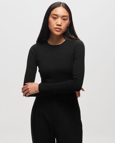 T-shirt Samsoe Samsoe Samsøe & Samsøe ALEXA Long Sleeve T-Shirt XL Sort | F00013150-BLACK, 1