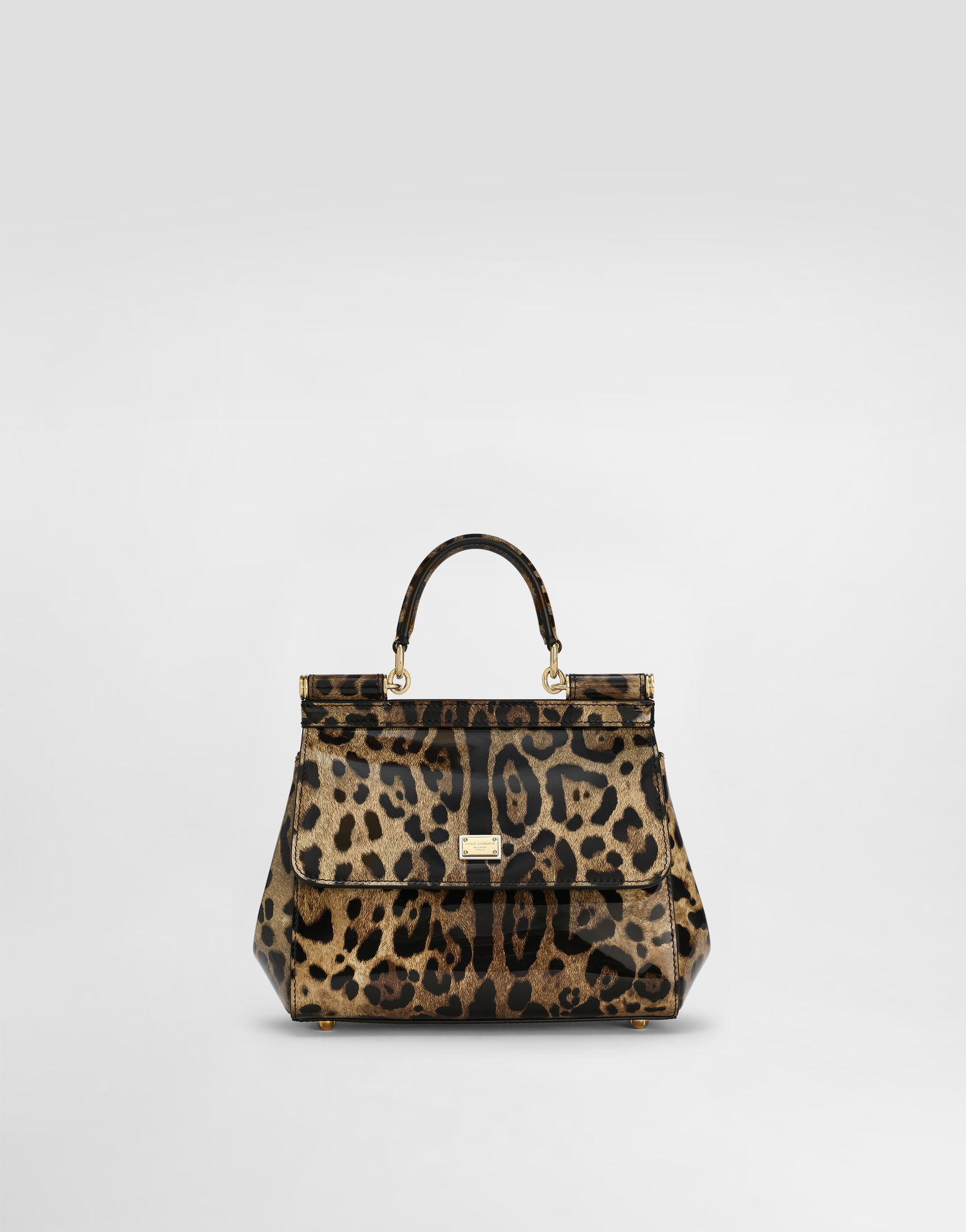 Håndtaske Dolce & Gabbana Dolce & Gabbana Leopard Print Patent Leather Top Handle Bag Flerfarvet | BB6003BM568HA93M, 0