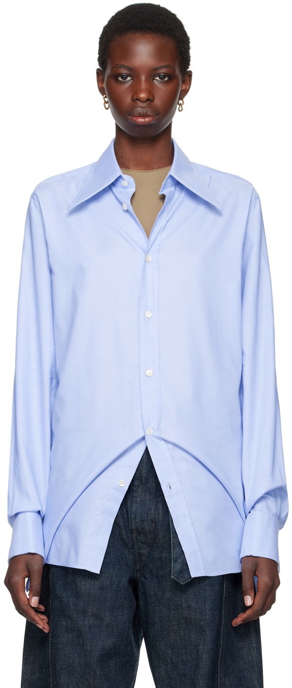 Skjorte Maison Margiela Blue Oxford Shirt Turkis | S50DT0038 S52925