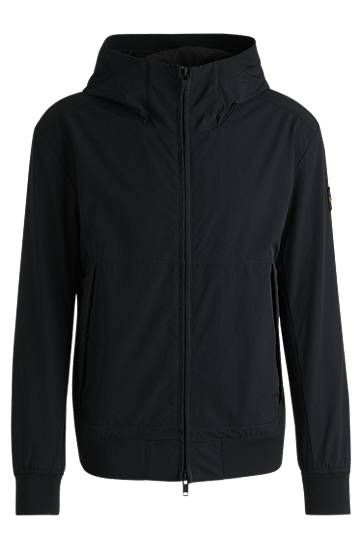 Vindjakke BOSS Regular-Fit Four-Way Stretch Softshell Jacket Sort | 50535195