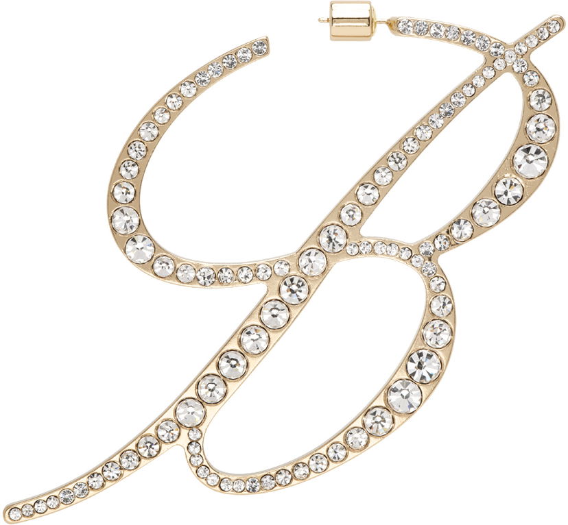 Øreringe Blumarine Crystal-Embellished "B" Monogram Single Earring Metalisk | P444W062A