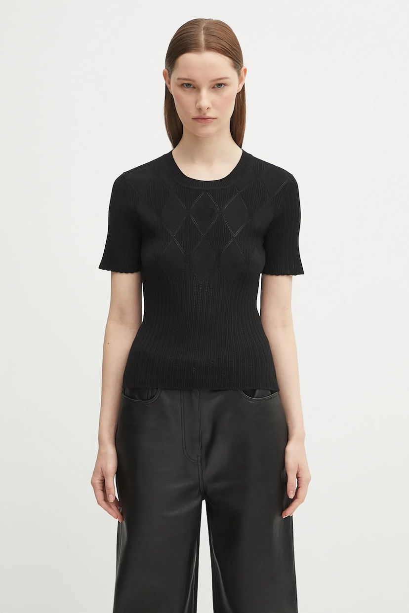 T-shirt KENZO Kenzo Textured Summer Top Sort | FF62TO6033CW