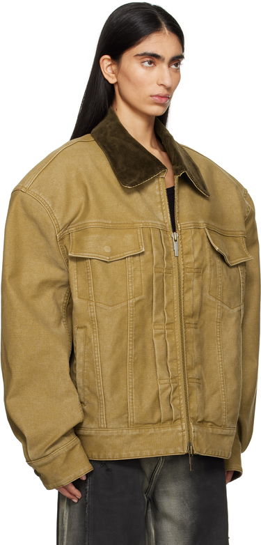 Jakke Feng Chen Wang Feng Chen Wang Washed Canvas Workwear Jacket Gul | FUS19JK11, 4