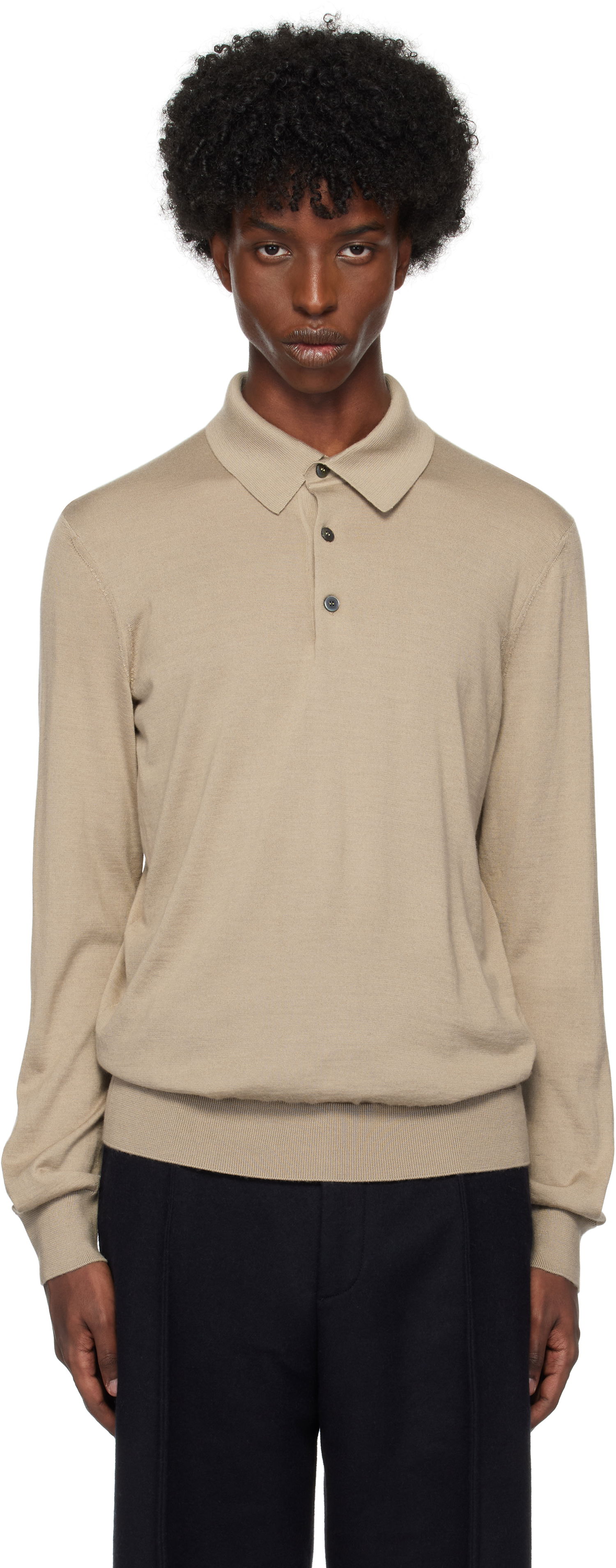 Polo skjorte ZEGNA Polo Shirt Long Sleeve Beige | UEJ00A8-132, 0