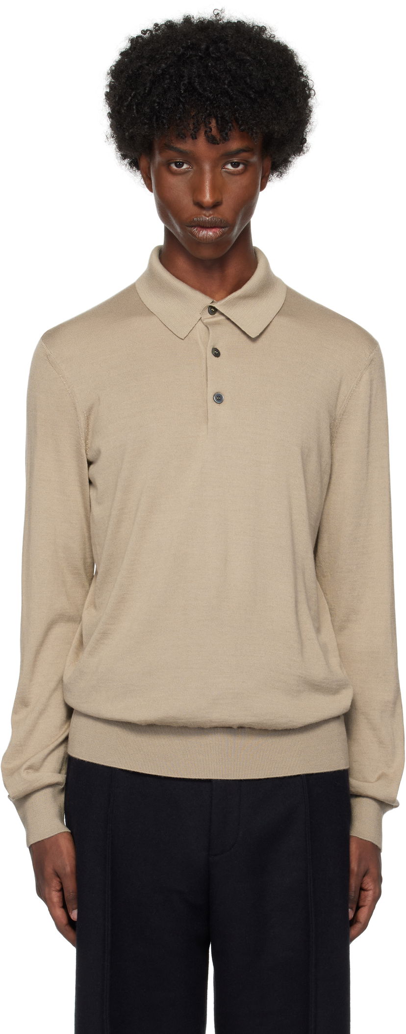 Polo skjorte ZEGNA Polo Shirt Long Sleeve Beige | UEJ00A8-132
