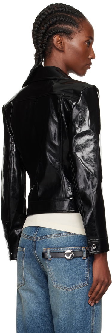 Jakke Coperni Coperni Cactus Faux-Leather Jacket Sort | COPBL34F6054, 2
