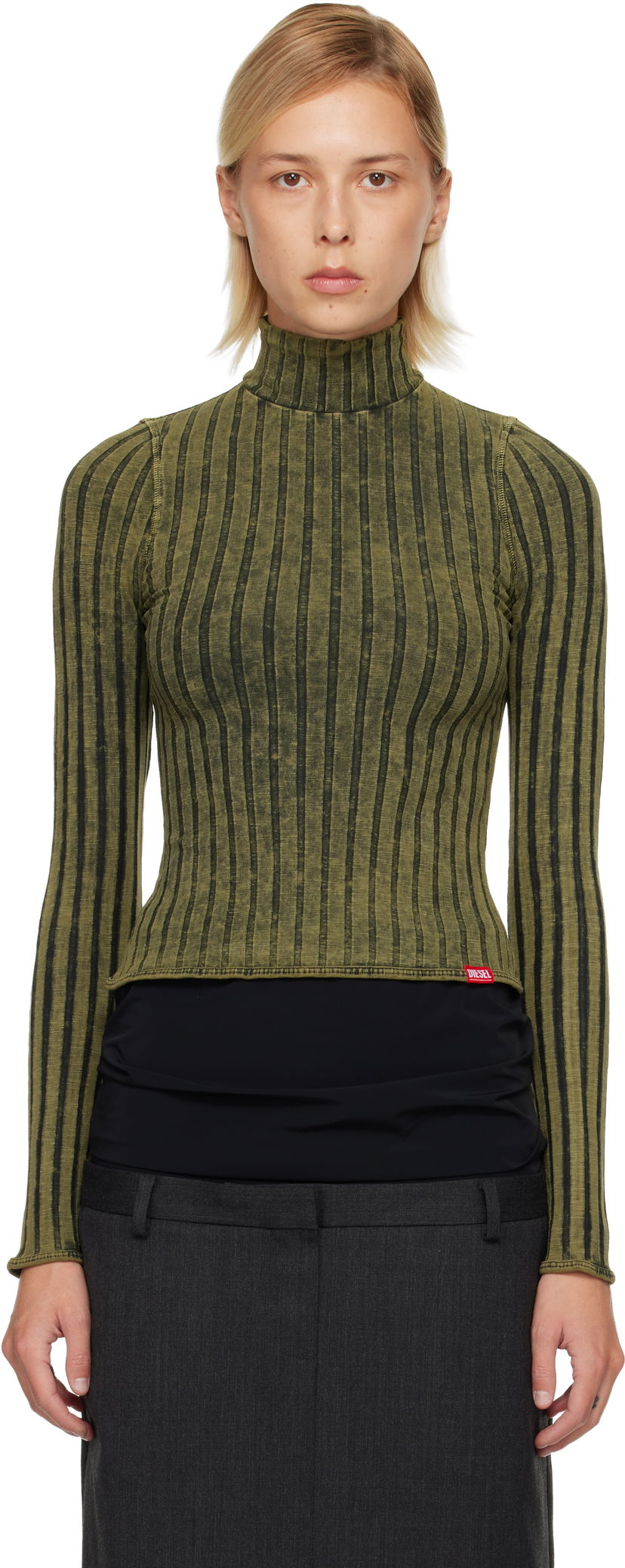 Sweater Diesel T-Clawa Ribbed Turtleneck Long-Sleeve Sweater Grøn | A21601 0DCCB