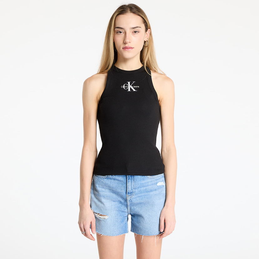 Tanktop CALVIN KLEIN Calvin Klein Jeans Monologo Rib Tank Top Sort | J20J225301 BEH