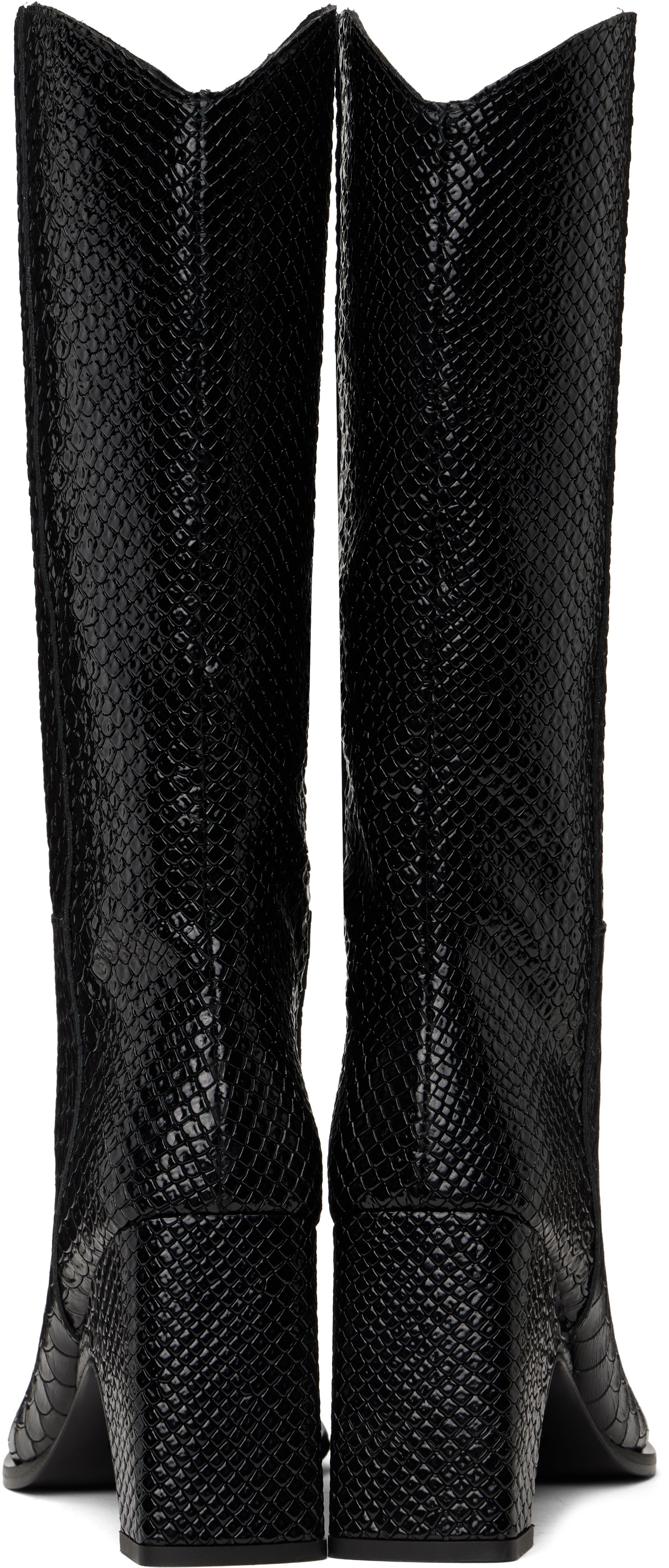Tøj Coperni Coperni Python Embossed Bridge Cowboy Boots Sort | COPSH16F6047, 1