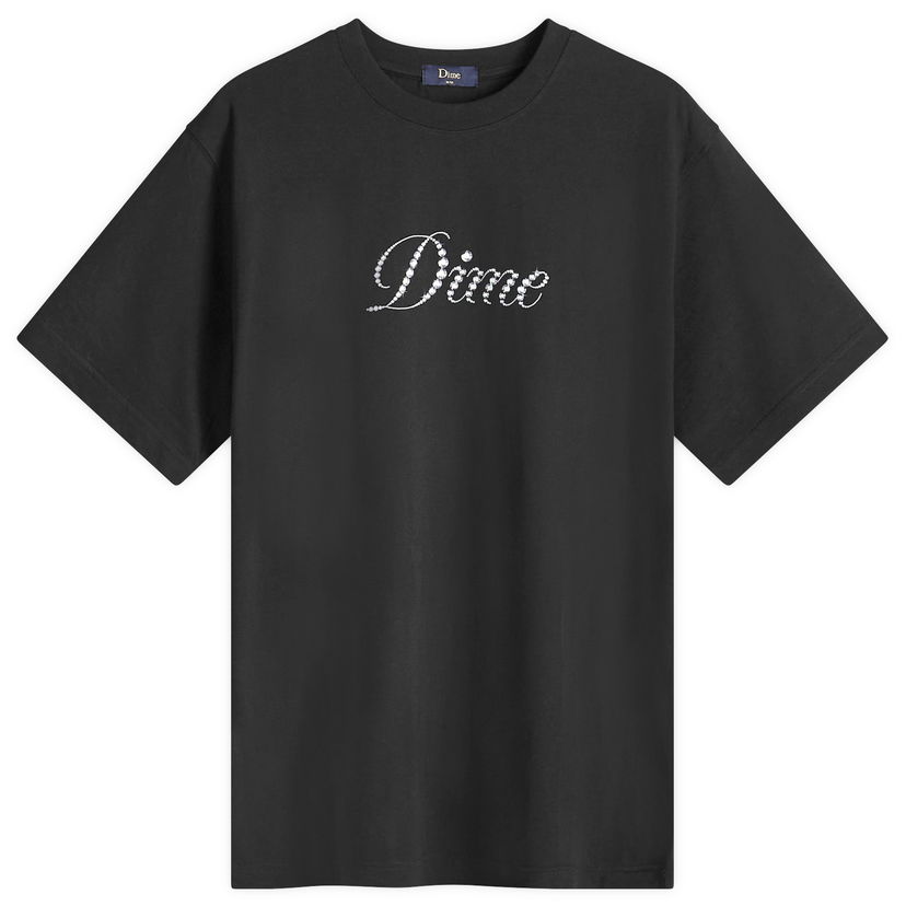 T-shirt Dime Icy Cursive T-Shirt Sort | DIMESU2434BLK