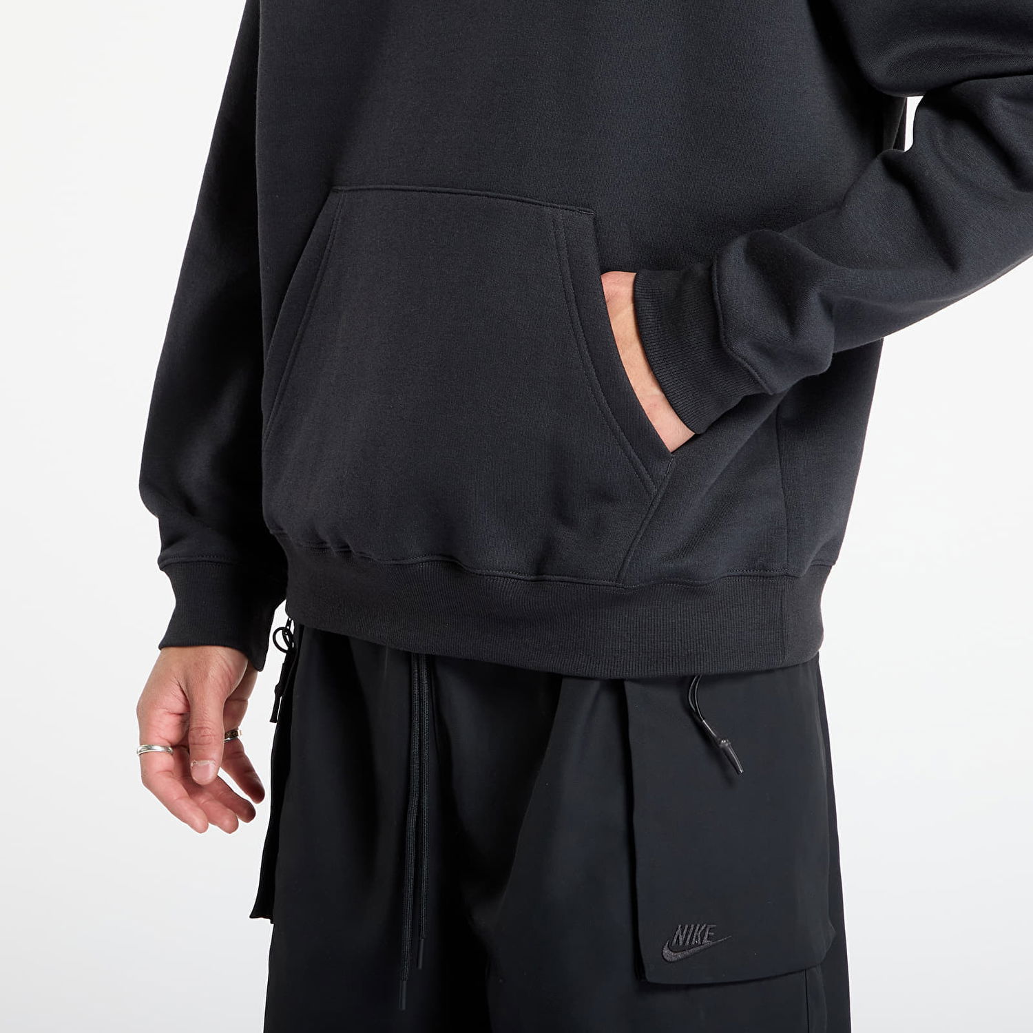 Sweatshirt New Balance Pullover Hoodie with Kangaroo Pocket Sort | NBMT53528BK, 1