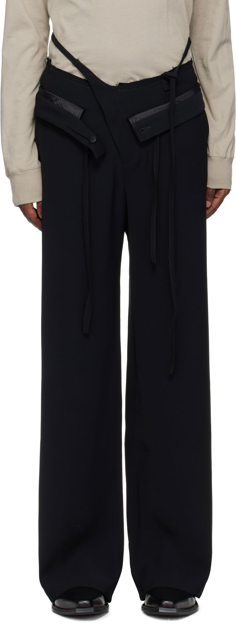 Bukser Ottolinger Ottolinger Double Fold Suit Trousers Sort | 1230801921