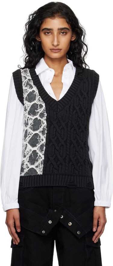 Vest Andersson Bell Andersson Bell Boucle Cable Patchwork Knit Vest Flerfarvet | atb1355w, 0