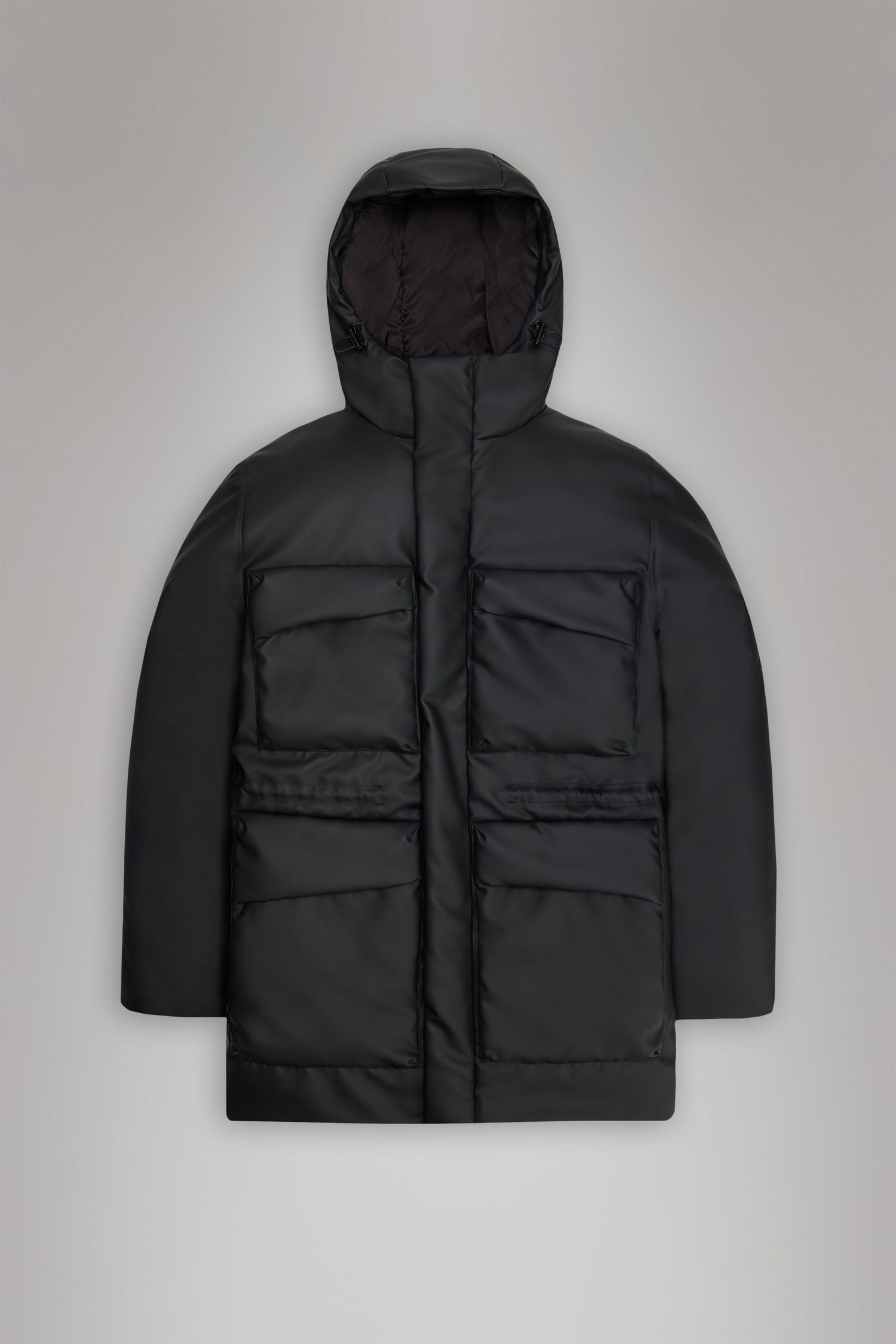 Parka Rains Long Insulated Cargo Jacket Sort | 15930\01, 0