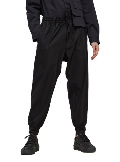 Joggingbukser Y-3 3-Stripes Refined Wool Cuffed Pants Sort | IB0387