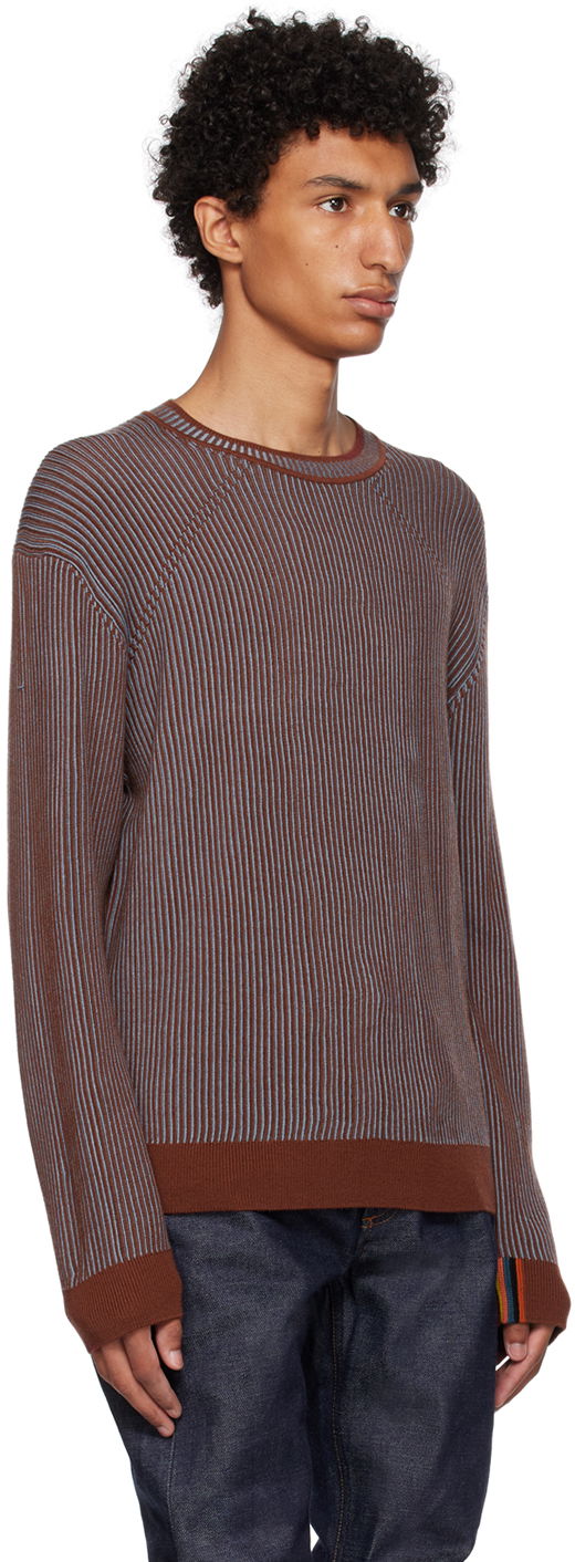 Sweater Paul Smith Paul Smith Crewneck Ribbed Knit Sweater Brun | M1R-270Y-L02095, 1