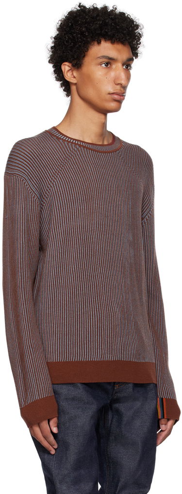 Sweater Paul Smith Paul Smith Crewneck Ribbed Knit Sweater Brun | M1R-270Y-L02095, 1