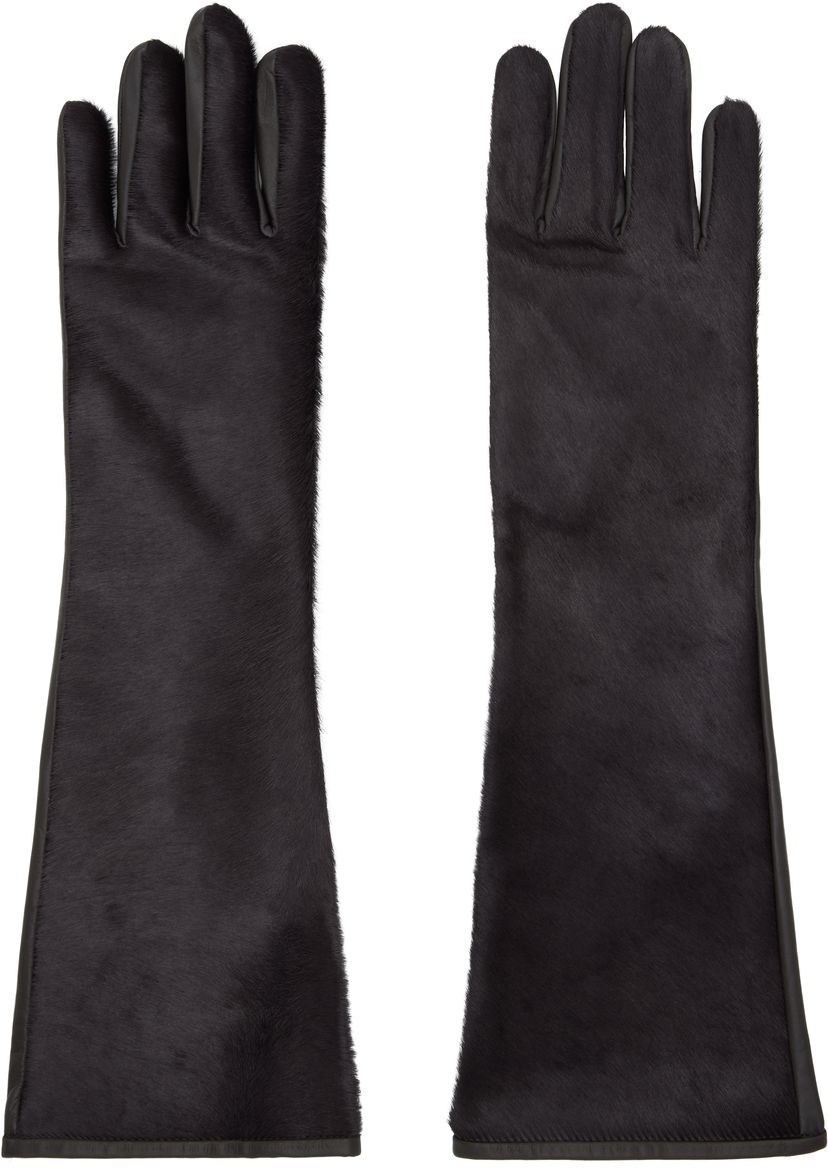 Handsker Loulou de Saison Loulou de Saison Edna Calfskin Gloves Sort | EDNA