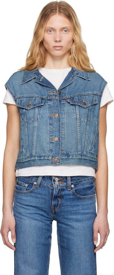 Vest Levi's Levi's Shrunken '90s Lightweight Denim Vest Blå | 001W2-0001, 0