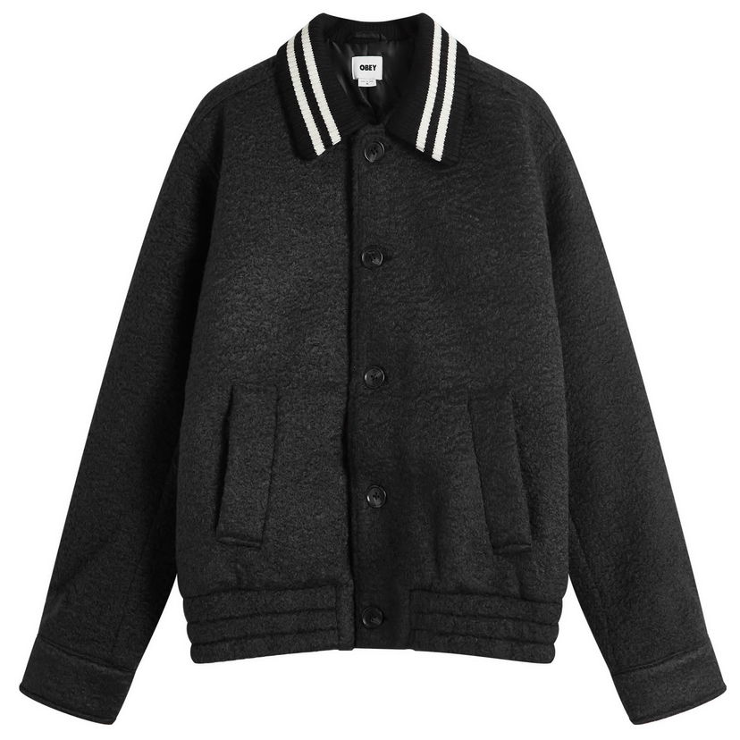 Bomberjakke OBEY Saunders Rib Collar Sort | 121800571-BLK