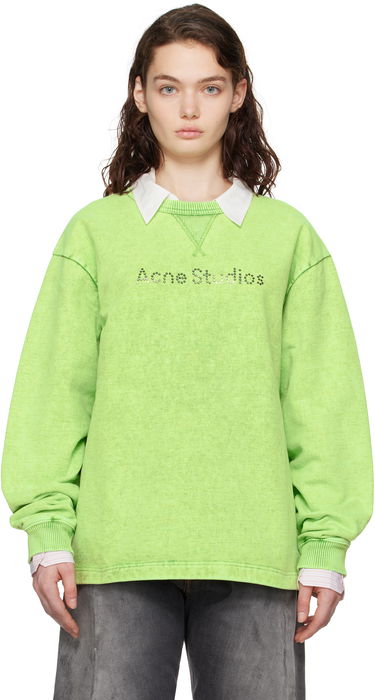 Sweater Acne Studios Acne Studios Logo Stud Sweatshirt Grøn | CI0190-, 0