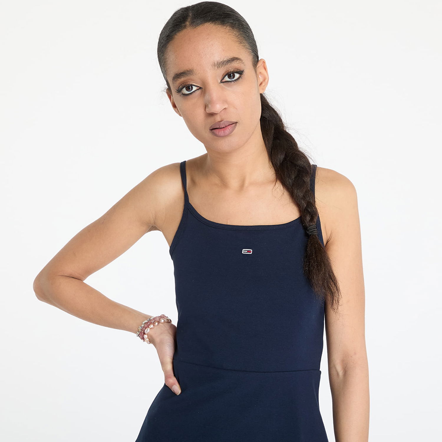 Kjole Tommy Hilfiger Tommy Jeans Essential Strap Dress Mørkeblå | DW0DW21354 C1G, 1