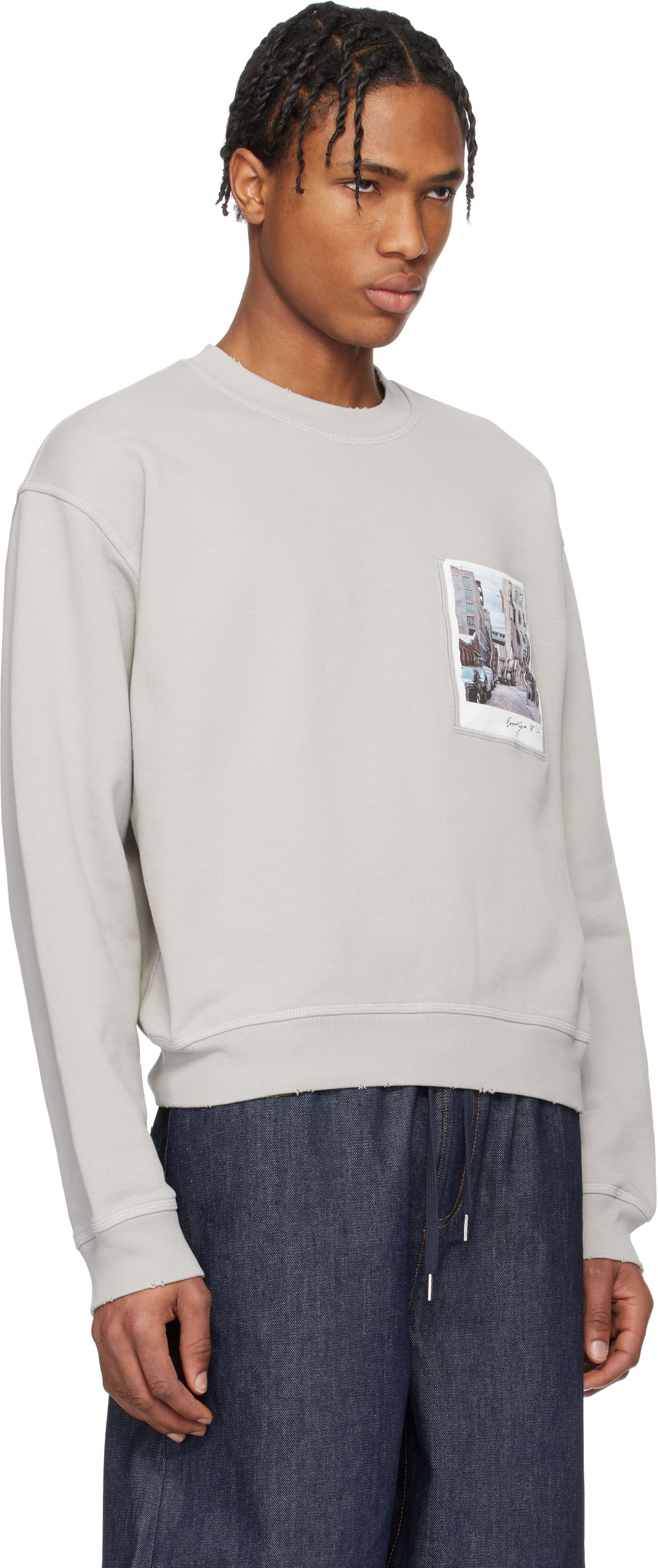 Sweater Helmut Lang Helmut Lang Dumbo Postcard Crewneck Sweatshirt Grå | O10HM523, 1