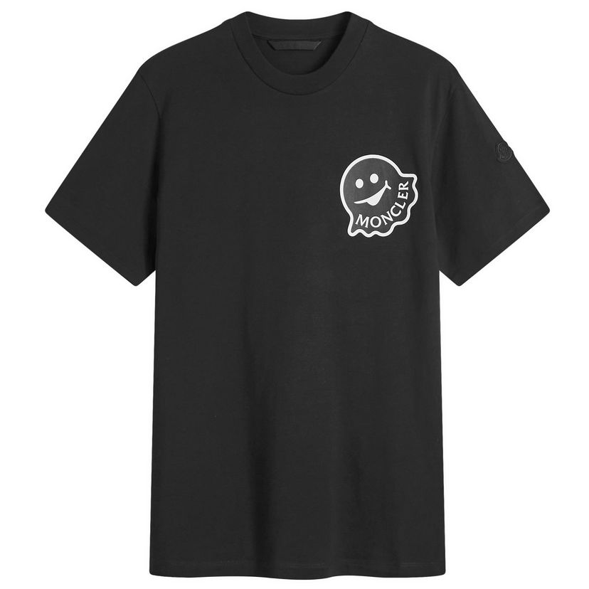T-shirt Moncler Moncler Cotton Jersey Ghost Logo T-Shirt, Size Large Sort | 8C000-18-89AJS-998