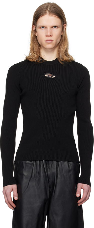 Sweater Diesel Diesel K-Zachary-Round Ribbed Fitted Sweater Sort | A16877-0DLAX-9XXA, 0