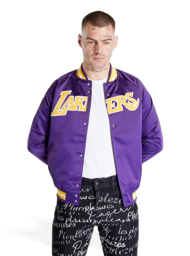 Bomberjakke Mitchell & Ness NBA Lightweight Satin Jacket Lakers Lilla | STJKMG18013-LAL.PURP