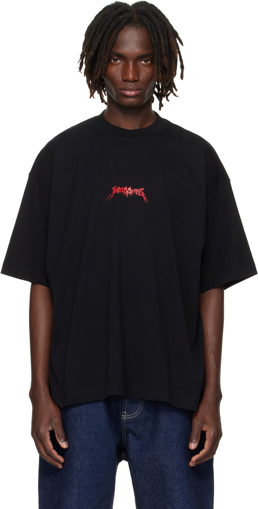 T-shirt VETEMENTS Vetements Metal Logo Regular Fit T-Shirt Sort | UH76TR600B