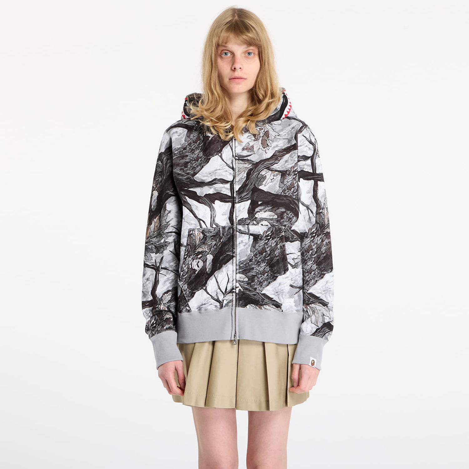 Sweatshirt BAPE Tree Edge Camo Shark Relaxed Fit Full Zip Hoodie Flerfarvet | 001ZPL801002MWHT, 1