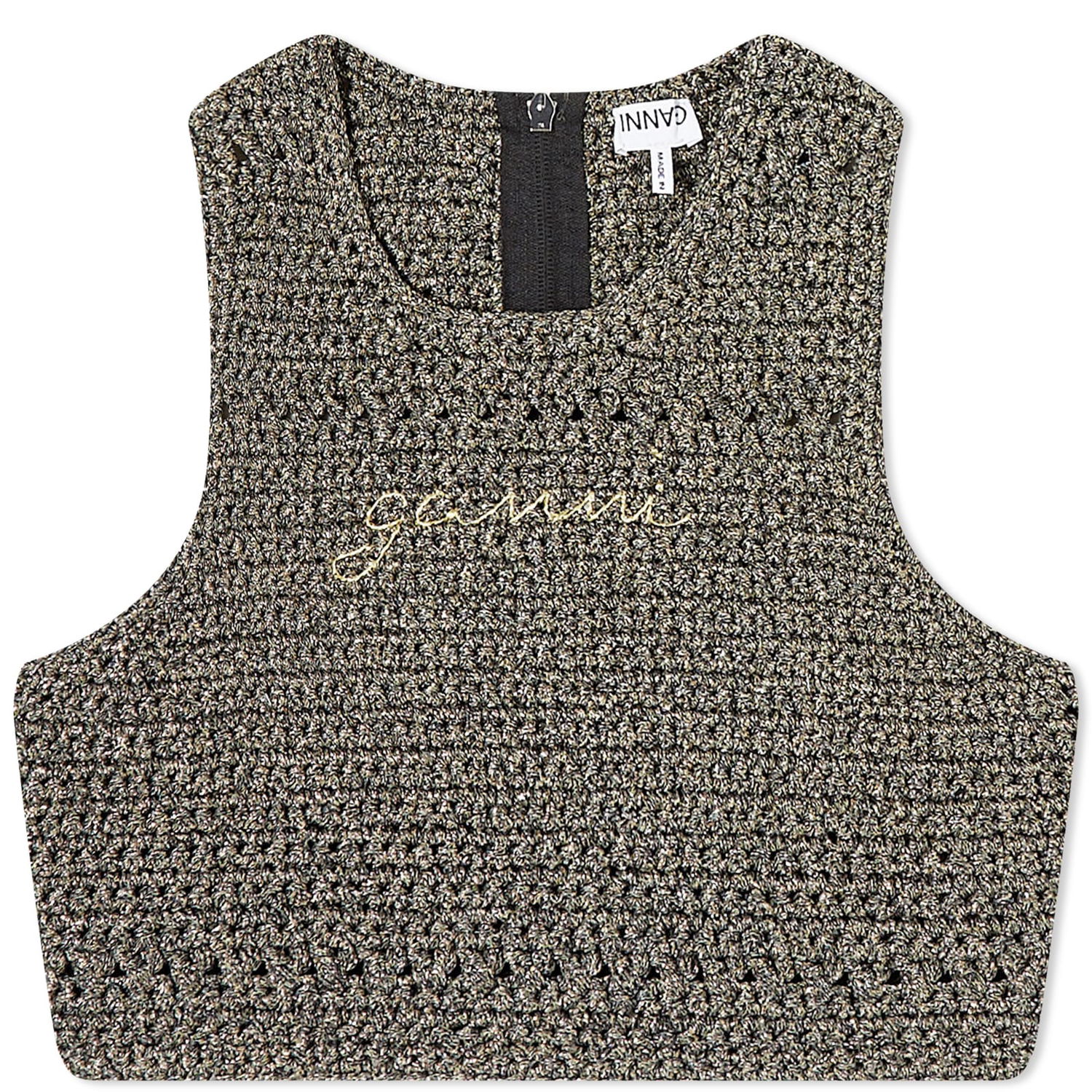 Tanktop GANNI Crochet Racerback Top Sort | K1910-319, 0