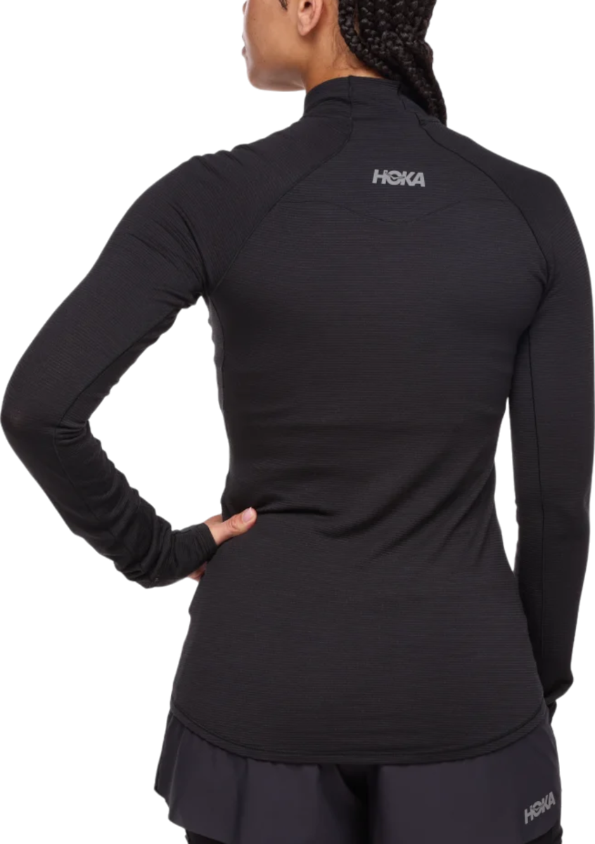 Sweatshirt Hoka One One Hoka BaseZip Long Sleeve Sort | 1156112-blk, 1