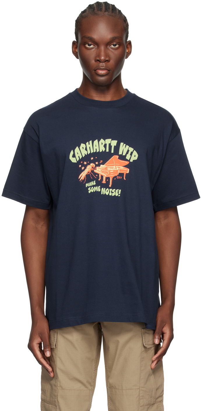 T-shirt Carhartt WIP Graphic Print Cotton T-Shirt Mørkeblå | I033666, 0